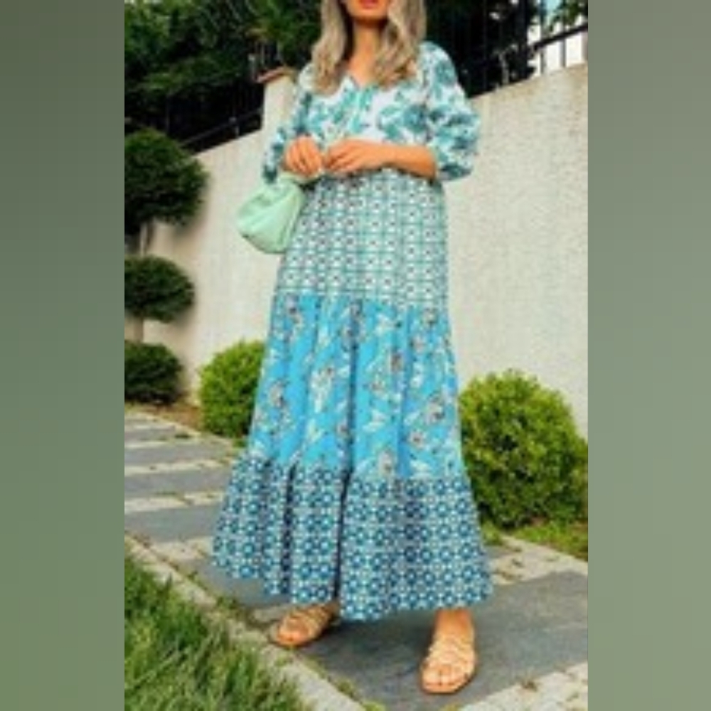 NWT ZARA BOHO PATCHWORK PRINT DRESS - Picture 3 of 13